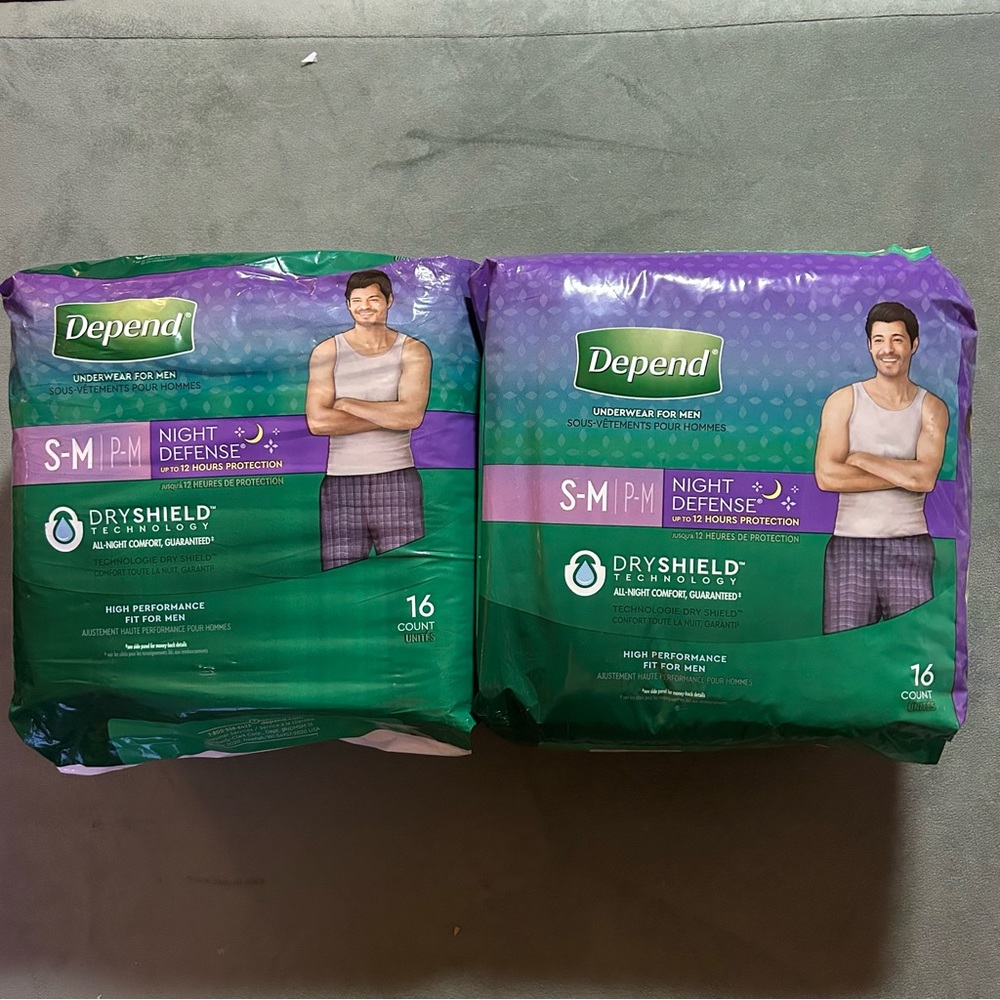 DEPEND NIGHT DEFENCE Adult Incontinence Underwear for Men Small/Medium 32 counts